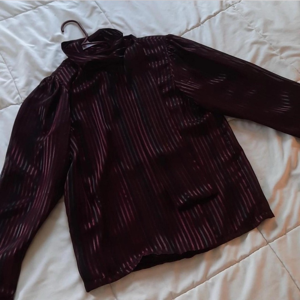 Elegant Burgundy Long Sleeve Top